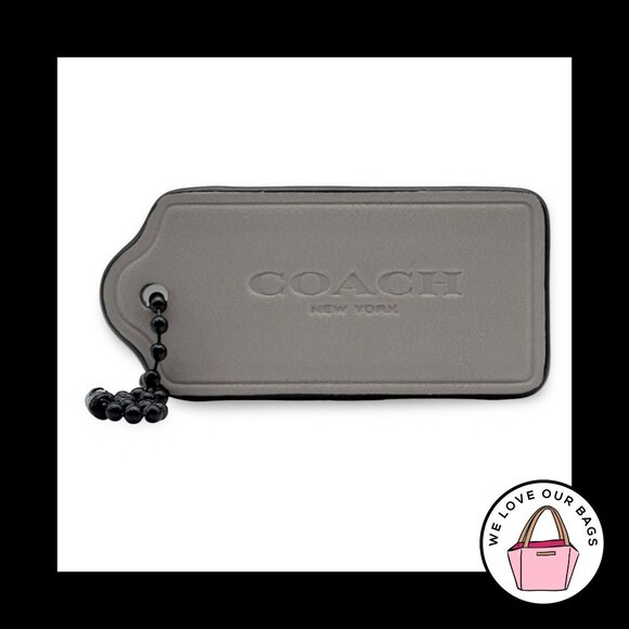 2.25" COACH NEW YORK Light Taupe Gray Leather Fob Bag Charm Keychain Hang Tag - Picture 1 of 1
